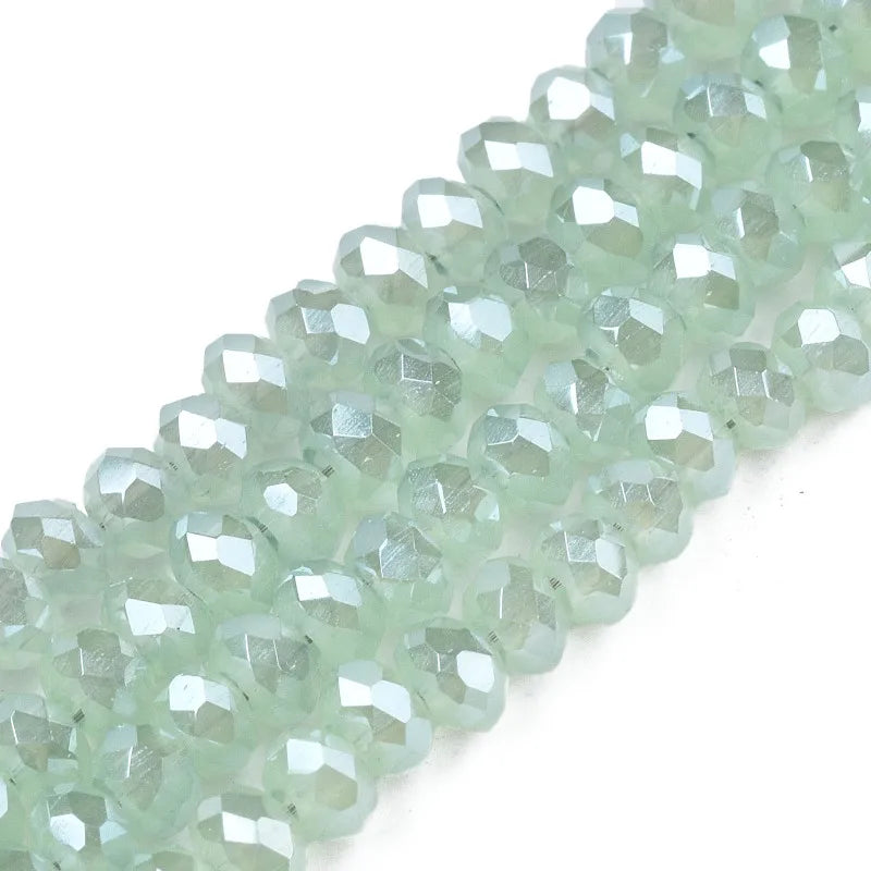 10Strands Small 2.5x2mm Rondelle Faceted Electroplate Glass Beads