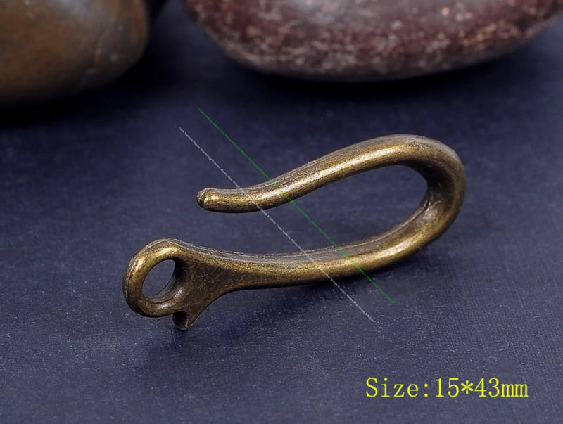 Retro Brass Belt Keyring FOB Clip for Key Chain Wallet Chain
