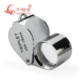 10X 18mm Triplet Jeweler Eye Loupe Magnifier Glass Jewelry Diamond