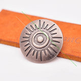 Antique Silver Western Sun Totem Leathercraft Conchos Screws 29mm