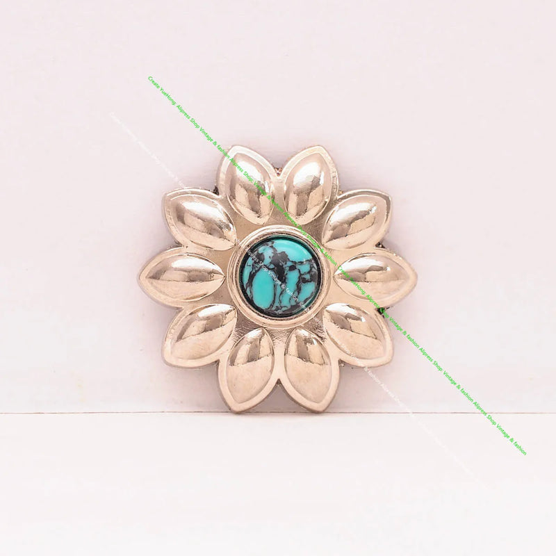 10X 30mm Green Turquoise Leathercraft Conchos Screwback