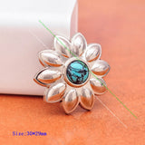 10X 30mm Green Turquoise Leathercraft Conchos Screwback