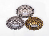 Antique Silver Chinese Guardian Foo Dog Lion Concho Screwback