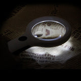 10X Handheld Magnifier Magnifying Glass Lens Loupe 8 LED Light With Money Detect