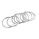 Heavy Duty Large Nickel Key Loop Set, 10X 50Mm Keyring Split Ring