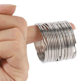 10X 50Mm Keyring Split Ring Set Nickel Heavy Duty Large Key Loop Spring Hoop