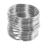 Heavy Duty Large Nickel Key Loop Set, 10X 50Mm Keyring Split Ring