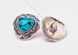 10X Silver Indian Flower Art Turquoise Leathercraft Concho Closure