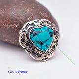 10X Silver Indian Flower Art Turquoise Leathercraft Concho Closure