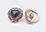 10X Silver South Indian Flower Love Heart Concho