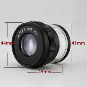 10X Stand Measuring Magnifier Scale Loupe Magnifying Glass 10X