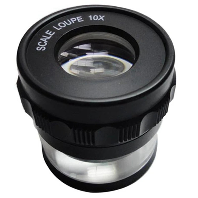 10X Stand Measuring Magnifier Scale Loupe Magnifying Glass 10X