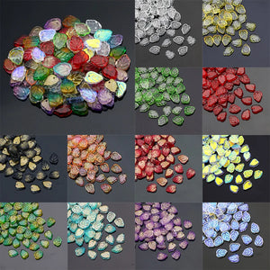 10X13mm AB Lampwork Crystal Beads Spacer Czech Glass Beads Leaf Shape