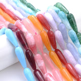 10X30mm Colorful Chalcedony Jades Quartz Spacer Beads for Jewelry Making