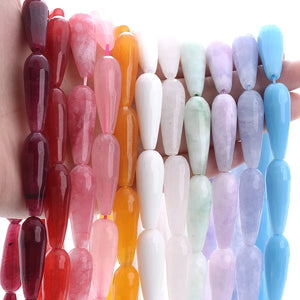 10X30mm Colorful Chalcedony Jades Quartz Spacer Beads for Jewelry Making