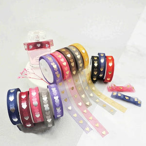 10Yards 1.5cm Organza Snow Yarn Bronzing Ribbon DIY Ribbon