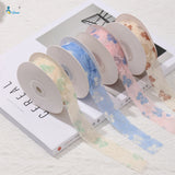 25mm Colorful Lace Embroidery Bow Ribbon Flower Packaging Hollow Floral DIY