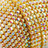 2mm Glittery Crystal Rhinestones Metal Chain DIY Bead Decoration Tool