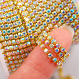 2mm Glittery Crystal Rhinestones Metal Chain DIY Bead Decoration Tool