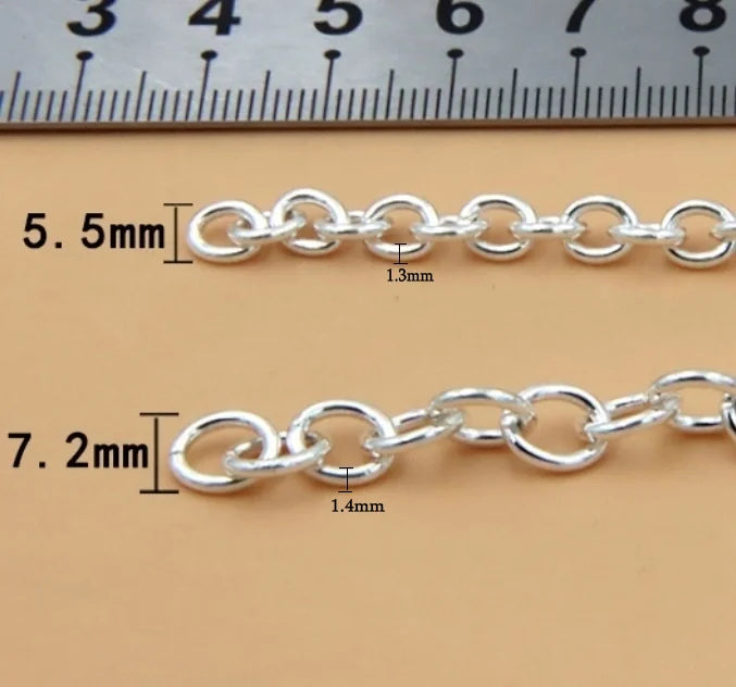 925 Silver 5.5/7.2mm O Chain for DIY Jewelry Making