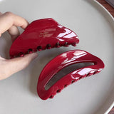 Red Acetate Hair Claw Crab for Women Large Size