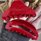 Red Acetate Hair Claw Crab for Women Large Size