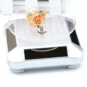 Silver Solar Display Stand Jewelry Watch Mobile Camera Showcase