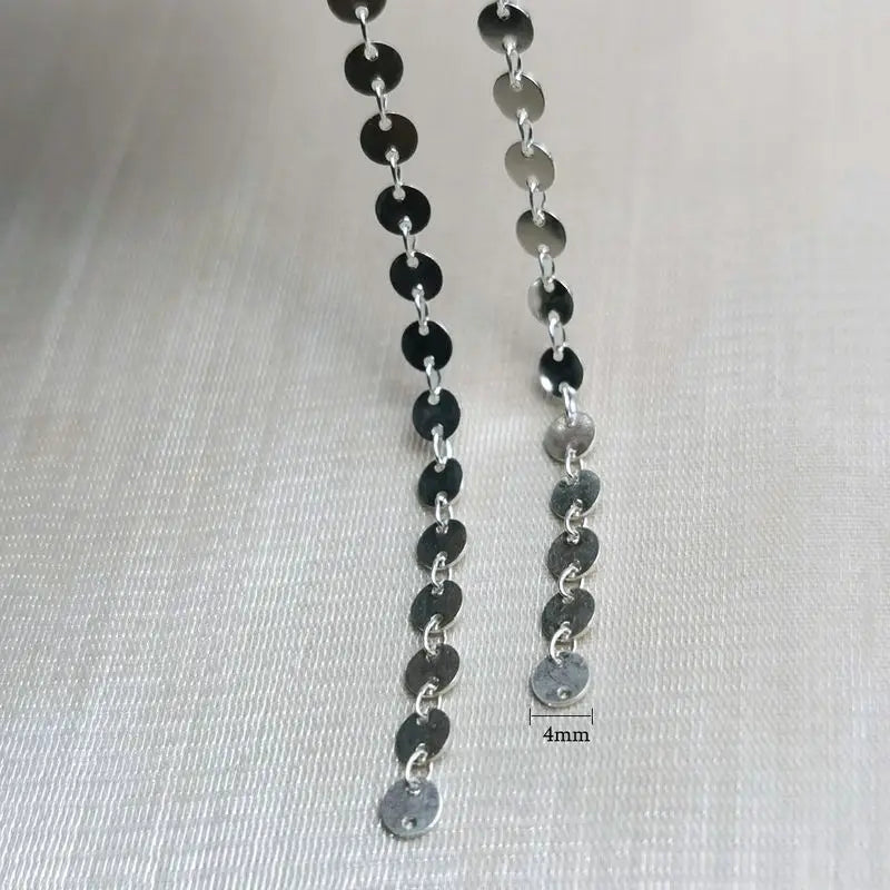 925 Sterling Silver Disc Chain for DIY Jewelry Making