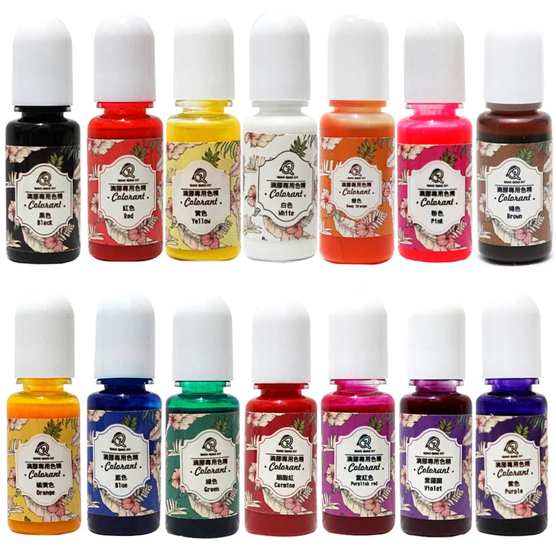 10g*14 Epoxy Resin Pigment UV Resin Coloring Dye Colorant Set DIY Crafts Jewelry
