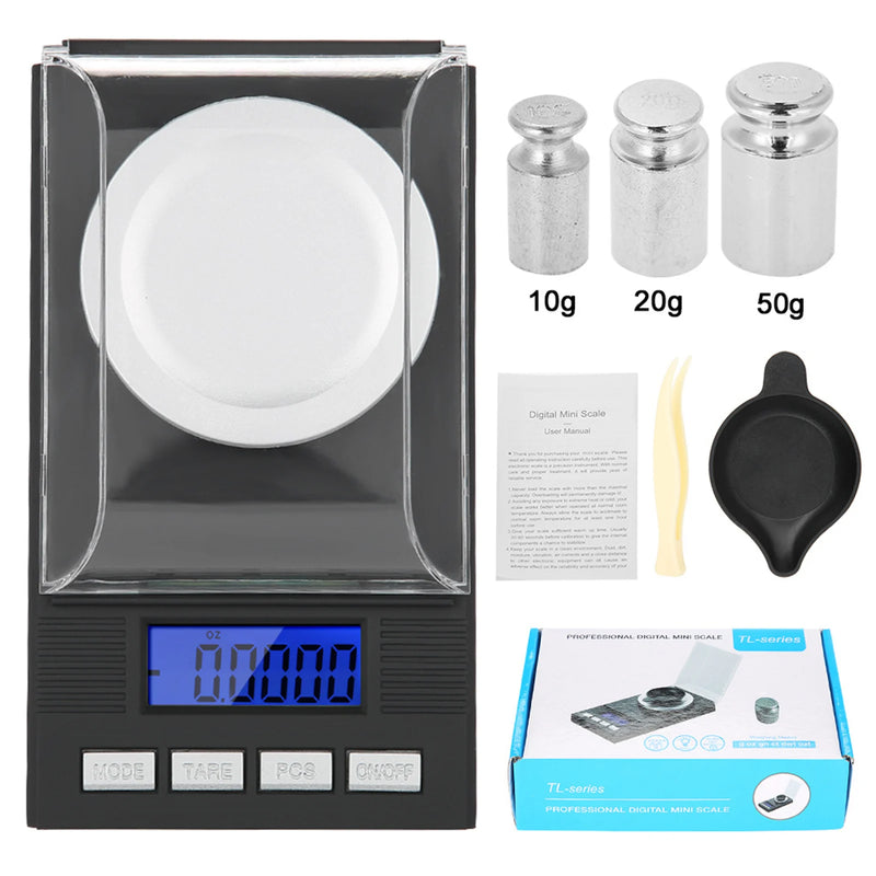 Mini Portable Digital Scale 0.001g High Precision Pocket Jewelry Balance Scales