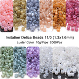 2000pcs Luster Glass Seed Spacer 1.6mm Delica Beads for Kids DIY Jewelry Making