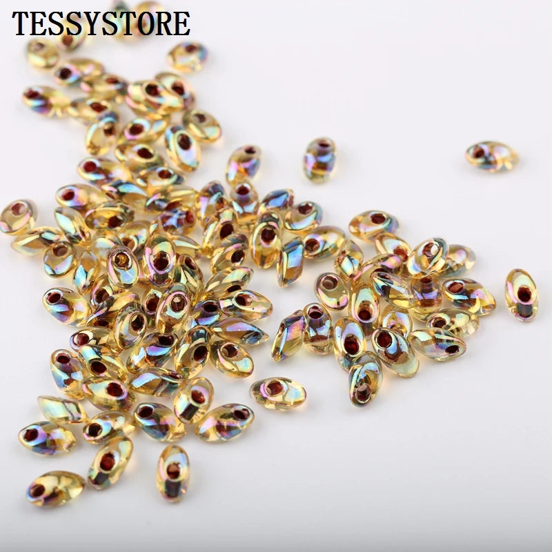 10g/lot 4*7mm Czech Irregular Glass Beads Colored Single-hole Beads