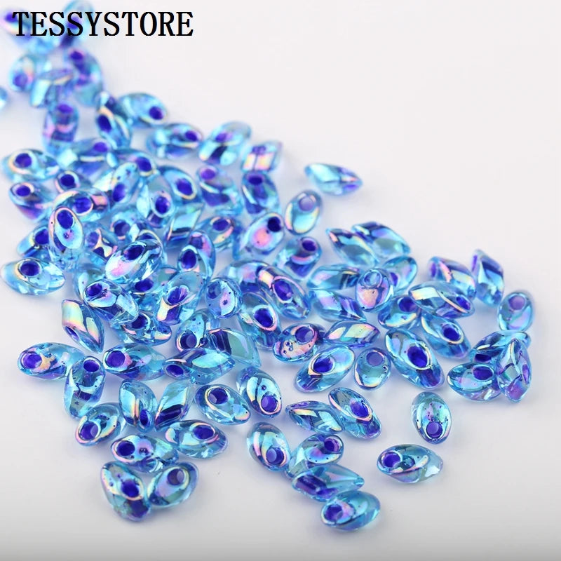 10g/lot 4*7mm Czech Irregular Glass Beads Colored Single-hole Beads