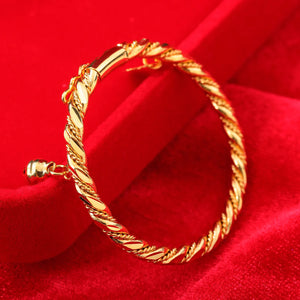 10g Plated Heart Bell Bangle for Baby Kids Bling Birthday