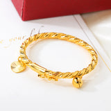 10g Plated Heart Bell Bangle for Baby Kids Bling Birthday