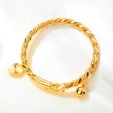 10g Plated Heart Bell Bangle for Baby Kids Bling Birthday