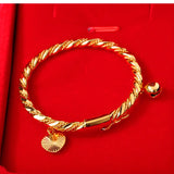 10g Plated Heart Bell Bangle for Baby Kids Bling Birthday