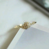 10k Yellow Zircon Diamond Ring for Women Fine Jewelry