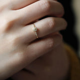 10k Yellow Zircon Diamond Ring for Women Fine Jewelry