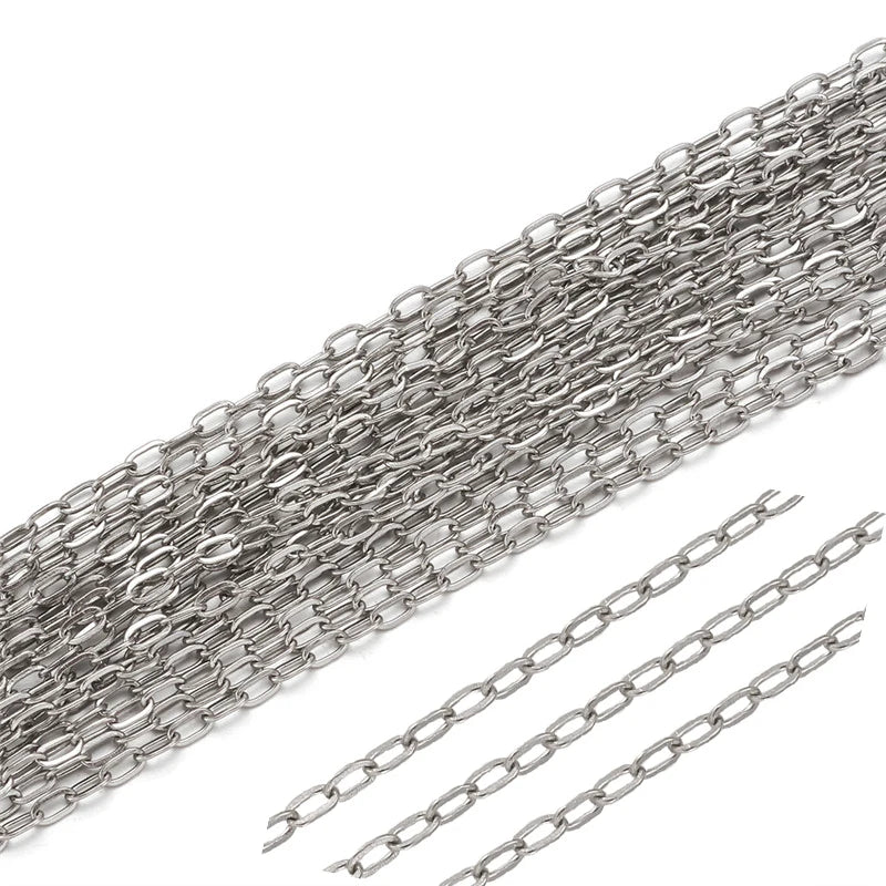 304 Stainless Steel Cable Chains for Jewelry Making DIY Bracelet Necklace 4x2mm