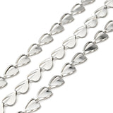 10m 304 Stainless Steel Heart Link Chains 9x6x1.5mm