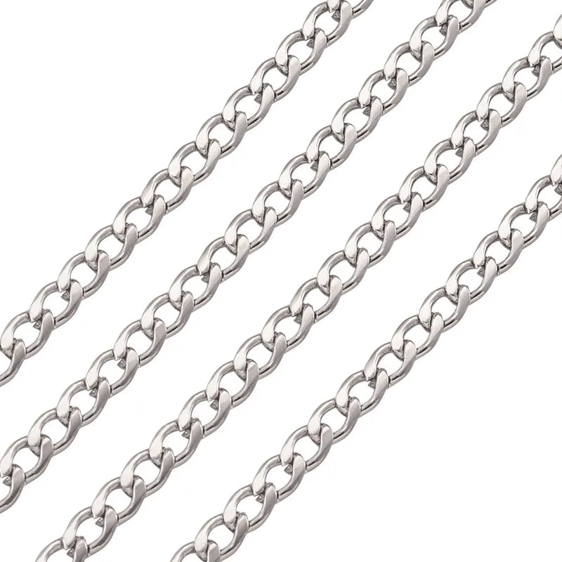 10m 304 Stainless Steel Twist Chains Link Chain for Jewelry Making DIY