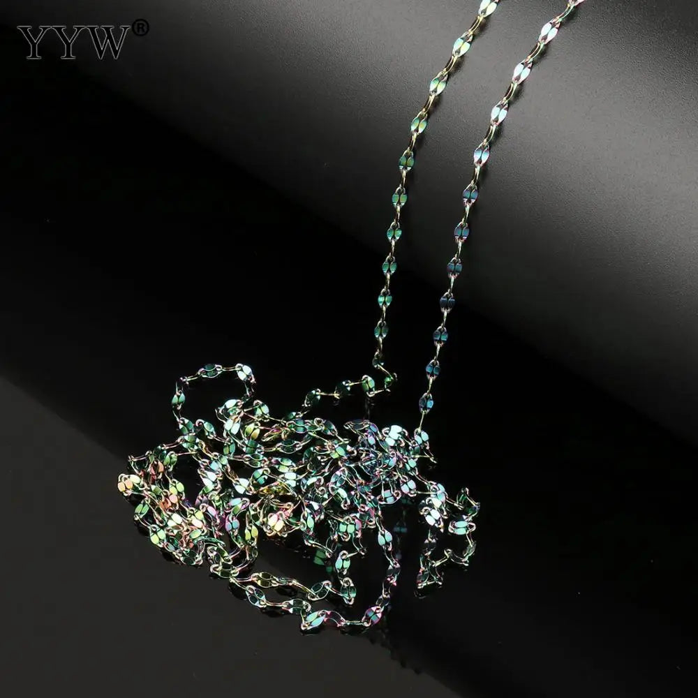 10m Stainless Steel Rhombus Chain Necklace Bulk DIY Jewelry Making Supplies