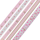 5m Baby Stroller Crown Ribbon, Baptism Printing Pink/Blue Ribbon