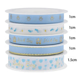5m Baby Stroller Crown Ribbon, Baptism Printing Pink/Blue Ribbon