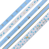 5m Baby Stroller Crown Ribbon, Baptism Printing Pink/Blue Ribbon