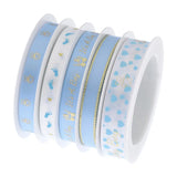 5m Baby Stroller Crown Ribbon, Baptism Printing Pink/Blue Ribbon