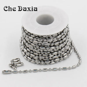 10m Stainless Steel Bead Link Chains DIY Necklace Accessories