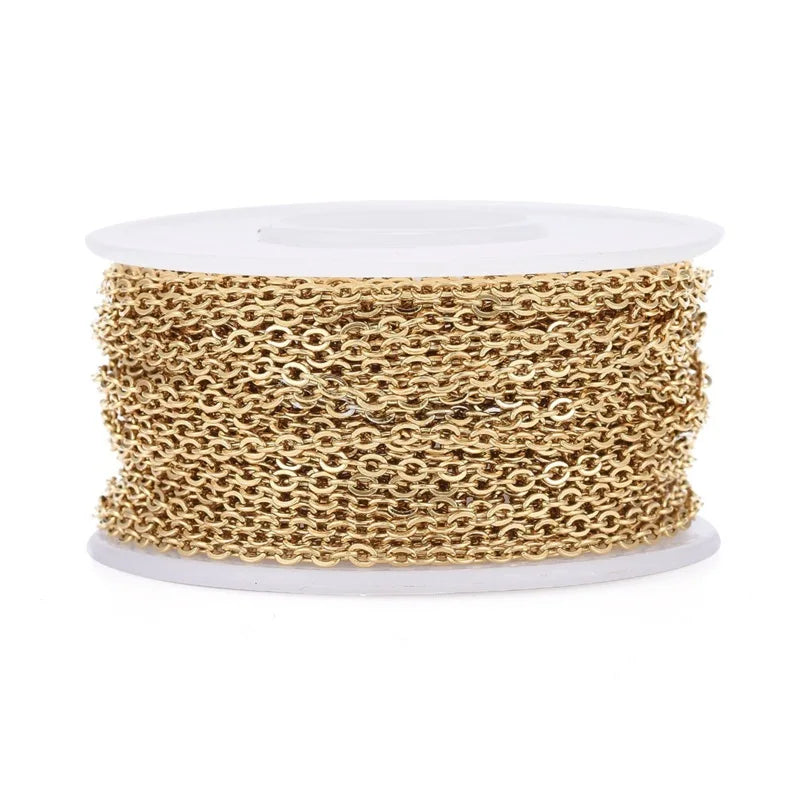 10m 304 Stainless Steel Cable Chains for DIY Bracelet 2.5x2x0.5mm