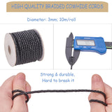 3mm Round Braided Cowhide Cord for DIY Jewelry Making